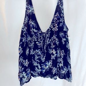 Free People The Rose Tie Front Tank Top NWT size Large